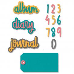 Sizzix Thinlits Stanzer Set 9tlg. - Journal Worte by Carrotcake 