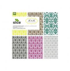 Slice Dessinpapier sort. acetate brocade 30,5X30,5cm/ 6 Bögen 