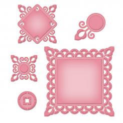 Spellbinders Shapeabilities Stanz- & Prägeschablone Asian Motifs 5 Stanzer 