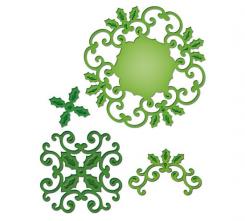 Spellbinders Shapeabilities Stanz- & Prägeschablone Holly Motifs 4 Stanzer 