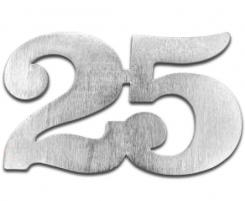 Sperrholzziffer 25 silber / 20x12cm 