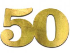 Sperrholzziffer 50 gold / 20x12cm 
