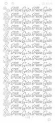 Spiegel-Stickerbogen Alles Gute Platinum 100 x 230mm 
