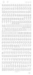 Spiegel-Stickerbogen Alphabet Platinum 100 x 230mm Gold Gold
