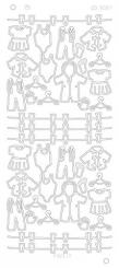 Spiegel-Stickerbogen Baby Kleidung Platinum 100 x 230mm 