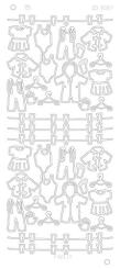 Spiegel-Stickerbogen Baby Kleidung Platinum 100 x 230mm Silber Silber