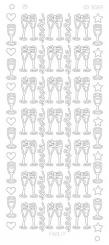 Spiegel-Stickerbogen Champagner Gläser 100 x 230mm 