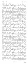 Spiegel-Stickerbogen Frohe Festtage Platinum 100 x 230mm 