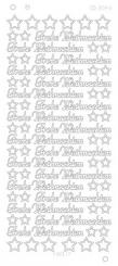 Spiegel-Stickerbogen Frohe Weihnachten Platinum 100 x 230mm 