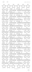 Spiegel-Stickerbogen Frohe Weihnachten Platinum 100 x 230mm Silber Silber