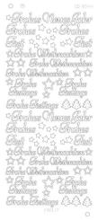 Spiegel-Stickerbogen Frohes Neues Jahr Platinum 100 x 230mm Silber Silber