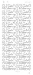 Spiegel-Stickerbogen Gute Besserung Platinum 100 x 230mm 
