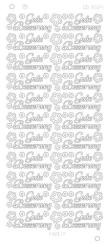 Spiegel-Stickerbogen Gute Besserung Platinum 100 x 230mm Silber Silber