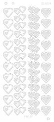 Spiegel-Stickerbogen Herz Verschiedene Platinum 100 x 230mm 