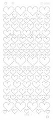 Spiegel-Stickerbogen Herz Verschiedene Platinum 100 x 230mm 