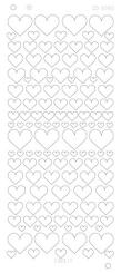 Spiegel-Stickerbogen Herz Verschiedene Platinum 100 x 230mm Gold Gold