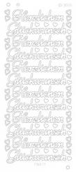 Spiegel-Stickerbogen Herzlichen Gluckwunsch Platinum 100 x 230mm 