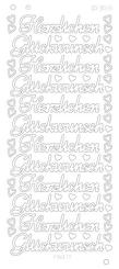 Spiegel-Stickerbogen Herzlichen Gluckwunsch Platinum 100 x 230mm Gold Gold