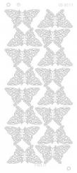 Spiegel-Stickerbogen Schmetterlinge Large Platinum 100 x 230mm 