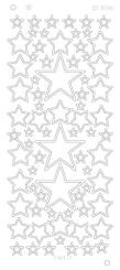 Spiegel-Stickerbogen Sterne Verschiedene Größen Platinum 100 x 230mm Silber Silber