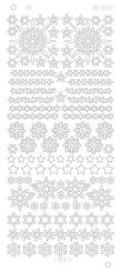 Spiegel-Stickerbogen Verschiedene Sterne Schneeflocke Platinum 100 x 230mm Gold Gold