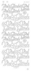 Spiegel-Stickerbogen Viel Glück platinum 100 x 230mm 