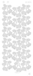 Spiegel-Stickerbogen Weihnachts Glocken Platinum 100 x 230mm Gold Gold