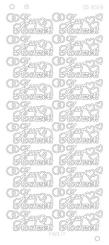 Spiegel-Stickerbogen Zur Hochzeit Platinum 100 x 230mm Silber Silber