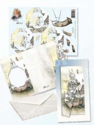 Staff Wesenbeek 3D Pyramiden Faltkarte Boot, weihnachtlich 