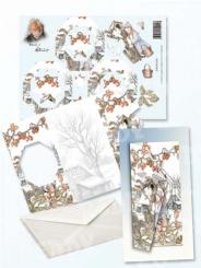 Staff Wesenbeek 3D Pyramiden Faltkarte Mädchen mit Tauben, weihnachtlich 