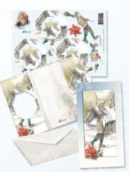 Staff Wesenbeek 3D Pyramiden Faltkarte Mann mit Besen, weihnachtlich 