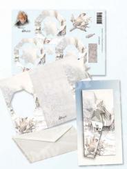 Staff Wesenbeek 3D Pyramiden Faltkarte Vogel im Schnee, weihnachtlich 