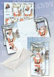 Staff Wesenbeek 3D Pyramiden Faltkarte Weihnachtsmann mit Hund, weihnachtlich 