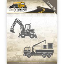Stanzschablone - Amy Design - Daily Transport - Bagger & Lkw 