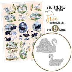 Stanzschablone - Amy Design - Elegant Swans - Schwan + 3D Bogen 