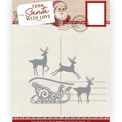 Stanzschablone - Amy Design - From Santa with love - Rentier mit Schlitten 