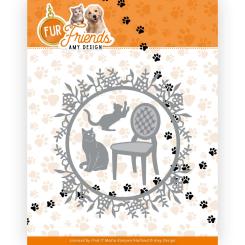 Stanzschablone - Amy Design - Fur Friends - Katzen Kreis 