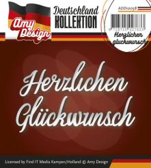 Stanzschablone - Amy Design -Text Deutsch- Herzlichen Glückwunsch 