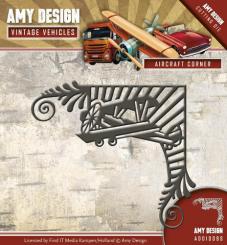 Stanzschablone - Amy Design - Vintage Vehicles - Flugzeug Ecke 