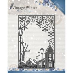 Stanzschablone - Amy Design -Vintage Winter - Dorfrahmen - Rechteckig 