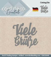 Stanzschablone - Card Deco -Text Deutsch - Viele Grüße 