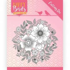 Stanzschablone - Jeanines Art - Happy Birds - Blumen Kreis Kranz 