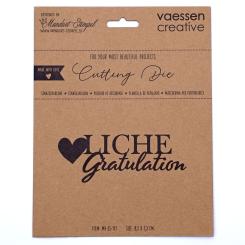 Stanzschablone - Mundart Stempel - Deutsch Text - herzliche Gratulation 