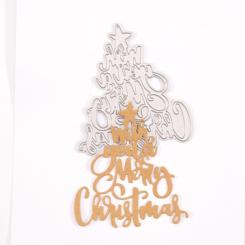 Stanzschablone - Mundart Stempel - Text - Wish you a Merry Christmas 