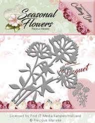 Stanzschablone - Precious Marieke - Seasonal Flowers - Blumen Bouquet 