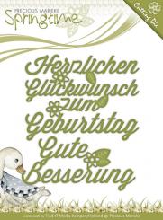 Stanzschablone - Precious Marieke - Text Deutsch - Wünsche 