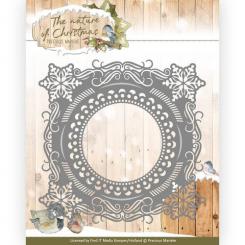 Stanzschablone - Precious Marieke - The nature of Christmas - Weihnachts Schneeflocken-Rahmen 