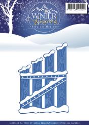 Stanzschablone - Precious Marieke - Winter Wonderland - Holzzaun 