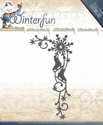 Stanzschablone - Precious Marieke - Winterfun - Ecke Eiskristall, Schlittschuh 