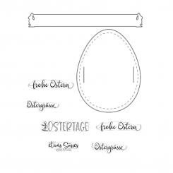 Stanzschablone + Stempelset - Mundart Stempel - Ostern 